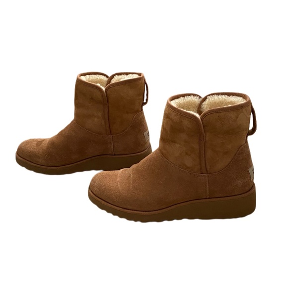 UGG Cozy Brown Suede Ankle Boots - Picture 3 of 6